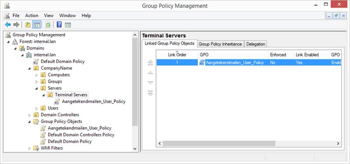 domein - terminal servers