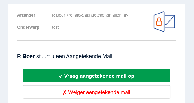Hoe verstuur ik eenmalig een Aangetekende Mail?